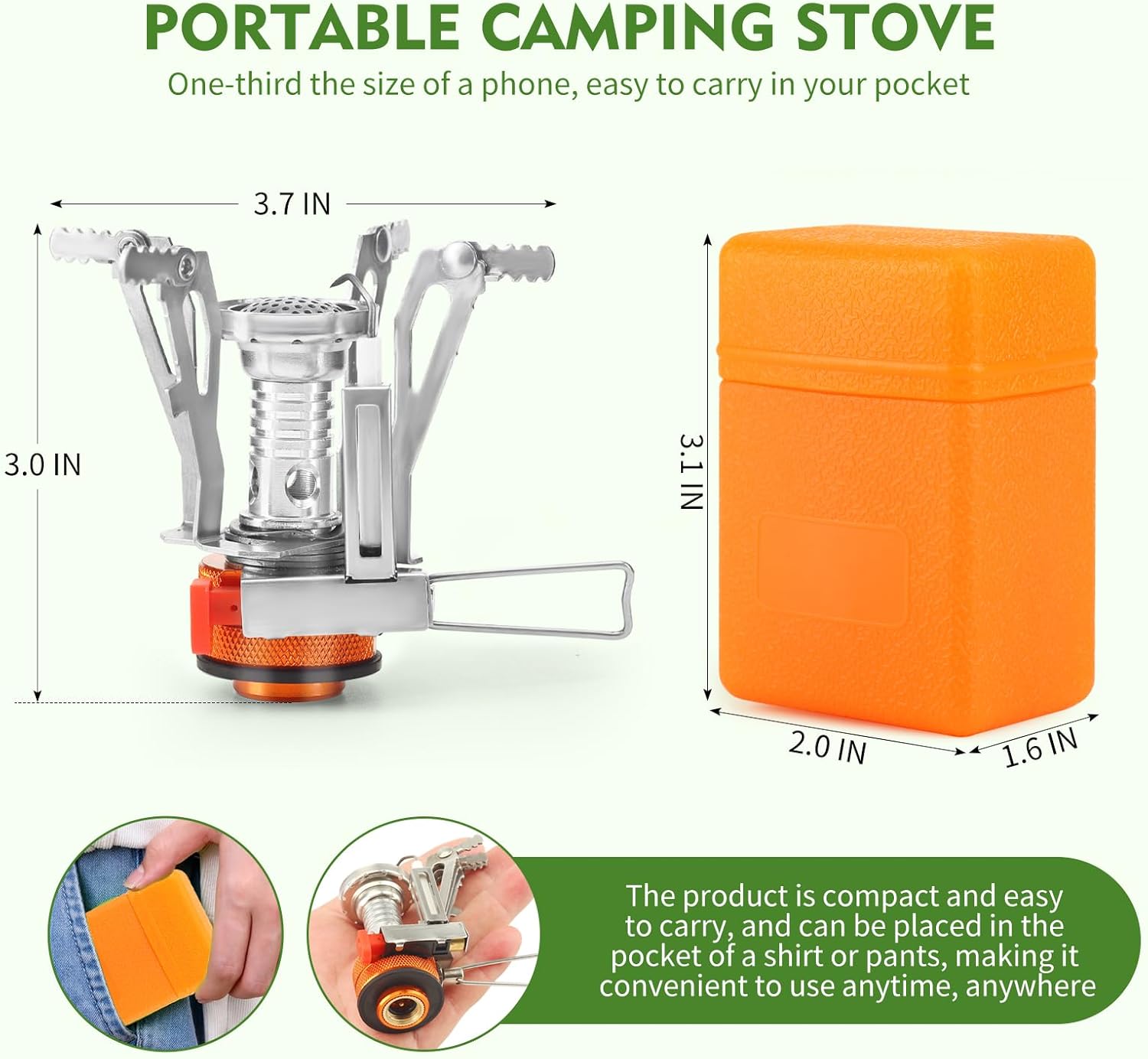 Portable Camping Stove Backpacking Stove, Specialized Camping Stove with Piezo Ignition Stable Support Wind-Resistance, Camp Stove for Camping Hiking&Outdoor Adventure Cooking - Image 2